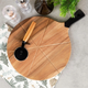 Deska do krojenia Excellent Houseware drewniana 30 cm + nóż do pizzy (8720573602815) - obraz 2