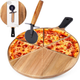 Deska do krojenia Excellent Houseware drewniana 30 cm + nóż do pizzy (8720573602815) - obraz 11