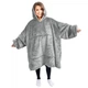 Плед толстовка с капюшоном и рукавами Huggle Hoodie оверсайз. Цвет: серый (064x) - изображение 1
