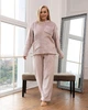 Теплая двусторонняя махровая пижама 4XL Пудровый - изображение 1