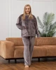 Теплая двусторонняя махровая пижама 3XL Шоколадный - изображение 4
