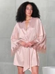 Халат женский больших размеров летний Effetto Satin Elegance S03406 2XL Розовый беж (5905042692952) - изображение 3