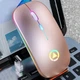 Бездротова оптична мишка Koanni Slim LED RGB 1600 DPI перезарядна тиха безклікова 2.4G рожева - зображення 2