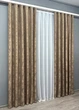 Комплект готовых штор VR-Textil Жаккард Sultan YL № 1207ш Капучино 100х270 см 2 шт (31-549) - изображение 4