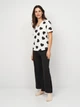 Пижама (футболка + штаны) женская хлопковая Trendyol THMSS25PT00277 M White/Multicolor (8684737079991) - изображение 1