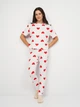 Піжама (футболка + штани) жіноча бавовняна Trendyol THMSS24PT00336 XS White (8683049854708) - зображення 1