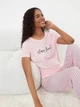 Пижама (футболка + штаны) женская Trendyol THMSS24PT00251 L Light Pink (8683050298973) - изображение 8