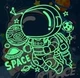 Дитяча піжама для хлопців Космонавт SPACE | світиться у темряві | 3 роки зріст 96-104см | колір синій - зображення 7