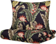 Komplet pościeli Homla Banana Leaf Belaga Poszewka na pościel 220 x 200 cm + 2 poszewki na poduszki 70 x 80 cm z mikrofibry w liście i kwiaty Czarny (5902869989111) - obraz 1