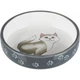 Миска Trixie для котів коротконосих порід, керамічна, 15 см, 300 мл (сіра/біла) - зображення 1