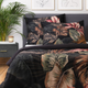 Komplet pościeli Homla Ec Fonce Poszewka na pościel 220 x 200 cm + 2 poszewki na poduszki 70 x 80 cm z mikrofibry w liście Czarny (5904183825502) - obraz 6