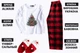 Пижама Новогодняя с елочкой Alwair Kids брюки клетка и лонгслив Белый 158-164 81034 - изображение 3