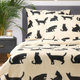 Komplet pościeli Homla Poes Poszewka na pościel 140 x 200 + 1 poszewka na poduszkę 70 x 80 cm bawełniany w koty Beżowy (5904183853765) - obraz 4