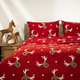 Komplet pościeli Homla Reindeer Poszewka na pościel 220 x 200 cm + 2 poszewki na poduszki 50 x 60 cm z mikrofibry w renifery Czerwony (5904183806662) - obraz 7