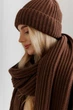 Женский вязаный шарф ART KNIT Winter Mood коричневый, 40x228см 042253 - изображение 11