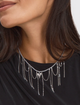 Чокер багатошаровий Fashion Jewelry біжутерія кольє з ланцюжками і серцем сріблястого кольору (SVS) - зображення 3