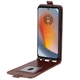 Чехол IETP для Motorola Edge 50 Fusion флип вертикальный кожа PU коричневый - изображение 2