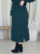 Теплая юбка в рубчик на флисе зеленая Merlini Саронно 400001324 размер 2XL-3XL - изображение 2