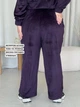 Брюки женские велюровые широкие Merlini Пецолла 600001265 4XL-5XL Фиолетовые (600001265_4) - изображение 2