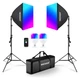 Комплект студийного света NEEWER NK800 RGB с APP управлением (2*софтбокса 60*60см, 2*лампы RGB 24Вт, 2*стойки 210см) - изображение 1