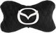 Подушка на подголовник автомобиля EVAtech из алькантары 27 х 16 см Mazda черная с черной нитью малый ромб (SPALMRBBV099) - изображение 1