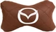 Подушка на подголовник автомобиля EVAtech ECO 27 х 16 см Mazda коричневый ромб с коричневой нитью (SPCRZZV099) - изображение 1