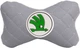 Подушка на подголовник автомобиля EVAtech ECO 27 х 16 см Skoda серый ромб с серой нитью (SPCRGGV028) - изображение 1