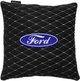 Подушка в авто EVAtech с алькантарой 30 x 30 см Ford черная с белой нитью малый ромб (SPSALMRBWV010) - изображение 1