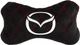 Подушка на подголовник автомобиля EVAtech из алькантары 27 х 16 см Mazda черная с красной нитью большой двойной ромб (SPALHRBRV015) - изображение 1
