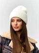 Шапка-бини с широким отворотом One size Белая - изображение 3
