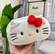 Пенал плюшевый Котик с бантом Hello Kitty стиль – мягкий пенал 20×11 см - изображение 3