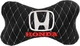 Подушка на подголовник автомобиля EVAtech с алькантарой 27 х 16 см Honda черная с белой нитью малый ромб (SPALMRBWV060) - изображение 1