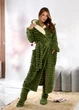 Женский махровый халат миди с комнатными сапожками в комплекте SH2831 L-XL Зеленый - изображение 1