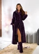 Женский махровый халат миди с капюшоном SM183158 2XL-3XL (56-60) Фиолетовый - изображение 4