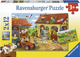 Пазл Ravensburger Робота на фермі 2 x 12 елементів 7560 (4005556075607) - зображення 1