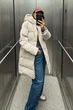 Женское дутое прорезиненное пальто с капюшоном Zara экрю XXL 3046/236/712 - изображение 2