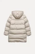Женское дутое прорезиненное пальто с капюшоном Zara экрю XXL 3046/236/712 - изображение 3