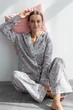 Піжама Forli Піжамний костюм із фланелі із брюками Pink Stars XS Сірий FL0010-59-69_XS - зображення 1