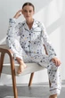 Пижама Forli Пижамный костюм из хлопка с брюками Yellow Stars M Белый HL0010-57-69_M - изображение 1
