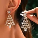 Сережки с подвесками Елочки jeweston Золотистые - изображение 1