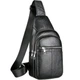 Мужская сумка-слинг кожаная 18х32х7 для прогулок Tiding Bag A25F-5060A черная 18 см - изображение 1