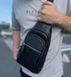 Мужская сумка-слинг кожаная 18х32х7 для прогулок Tiding Bag A25F-5060A черная 18 см - изображение 10