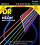 Струны для акустической гитары DR NMCA2-11 Hi-Def Neon Multi-Color K3 Coated Acoustic Guitar Strings 11/50 - 2 Pack - изображение 1