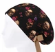 Медицинская шапочка женская HeadwearUniverse универсальная принт Череп с цветами - изображение 3