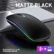 Стильна і зручна бездротова мишка AppStyle black з підтримкою Bluetooth 5.0, USB-адаптера 2.4 ГГц, RGB-підсвічуванням та акумулятором з швидкою зарядкою,матова чорна - зображення 2