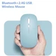 Безпровідна мишка AppStyle Blue — Bluetooth + 2.4G USB, тиха, подвійний режим підключення (блакитна) - изображение 2