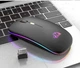 Мишка Bluetooth / 2.4 ГГц , ZIYOULANG X15 з підсвічуванням RGB,Акумуляторна мишка чорна матова з вовком - изображение 2