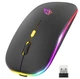 Мишка Bluetooth / 2.4 ГГц , ZIYOULANG X15 з підсвічуванням RGB,Акумуляторна мишка чорна матова з вовком - изображение 3