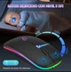 Мишка Bluetooth / 2.4 ГГц , ZIYOULANG X15 з підсвічуванням RGB,Акумуляторна мишка чорна матова з вовком - изображение 6