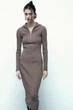 Сукня в рубчик міді Zara 0858/307 XS Коричнева (00858307706XS) - зображення 3
